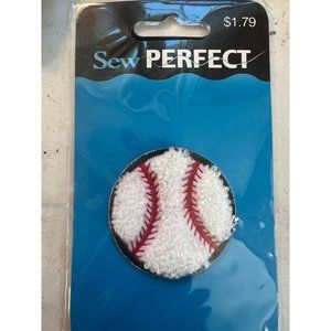 Sew Perfect Iron on Appliques Fuzzy Baseball 1.5" across NEW